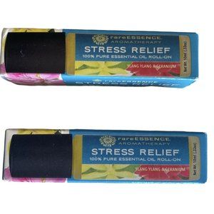 (2) RareESSENCE AROMATHERAPY 100% Essential Oil Roll-On Ylang Ylang & Geranium
